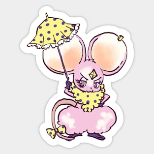 I draw blanca with her frilly parasol / vanilla's familiar sugar sugar rune Sticker